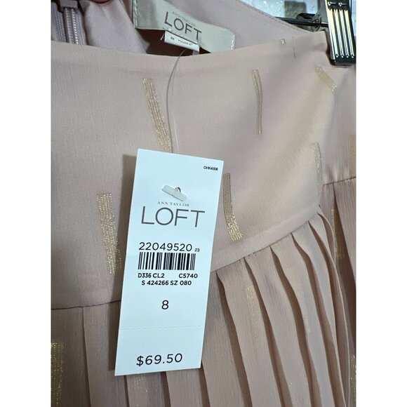 Loft NWT 2 Piece Pink Chiffon Gauzy Sheer Skirt & Blouse Set - Picture 6 of 9